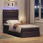 Preview: Ottoman-Bett mit Matratze Dunkelbraun 100x200 cm Stoff