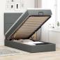 Preview: ARDEBO.de - Ottoman-Bett mit Matratze Dunkelgrau 90x190 cm Stoff