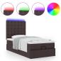 Preview: Ottoman-Bett mit Matratze Dunkelbraun 80x200 cm Stoff