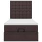 Preview: Ottoman-Bett mit Matratze Dunkelbraun 80x200 cm Stoff