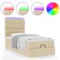 Preview: Ottoman-Bett mit Matratze Creme 80x200 cm Stoff
