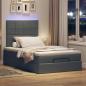 Preview: Ottoman-Bett mit Matratze Dunkelgrau 120x200 cm Stoff