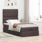 Preview: ARDEBO.de - Ottoman-Bett mit Matratze Dunkelbraun 90x190 cm Stoff