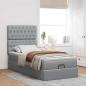 Preview: Ottoman-Bett mit Matratze Hellgrau 80x200 cm Stoff