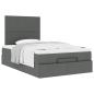 Preview: Ottoman-Bett mit Matratze Dunkelgrau 120x200 cm Stoff