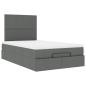 Preview: Ottoman-Bett mit Matratze Dunkelgrau 120x200 cm Stoff