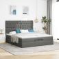 Preview: Ottoman-Bett mit Matratzen Dunkelgrau 200x200 cm Stoff