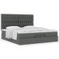 Preview: Ottoman-Bett mit Matratzen Dunkelgrau 200x200 cm Stoff