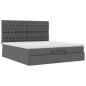 Preview: Ottoman-Bett mit Matratzen Dunkelgrau 200x200 cm Stoff