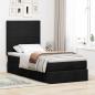 Preview: Ottoman-Bett mit Matratze Schwarz 90x190 cm Stoff