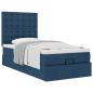 Preview: Ottoman-Bett mit Matratze Blau 90x200 cm Stoff