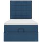 Preview: Ottoman-Bett mit Matratze Blau 90x200 cm Stoff