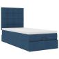 Preview: Ottoman-Bett mit Matratze Blau 100x200 cm Stoff