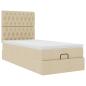 Preview: Ottoman-Bett mit Matratze Creme 90x190 cm Stoff
