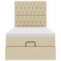 Preview: Ottoman-Bett mit Matratze Creme 90x190 cm Stoff