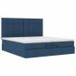 Preview: Ottoman-Bett mit Matratzen Blau 200x200 cm Stoff