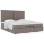 Preview: Ottoman-Bett mit Matratzen Taupe 200x200 cm Stoff