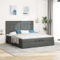 Preview: Ottoman-Bett mit Matratzen Dunkelgrau 200x200 cm Stoff