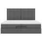 Preview: Ottoman-Bett mit Matratzen Dunkelgrau 200x200 cm Stoff