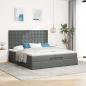 Preview: Ottoman-Bett mit Matratzen Dunkelgrau 200x200 cm Stoff
