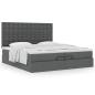 Preview: Ottoman-Bett mit Matratzen Dunkelgrau 200x200 cm Stoff
