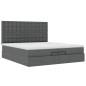 Preview: Ottoman-Bett mit Matratzen Dunkelgrau 200x200 cm Stoff