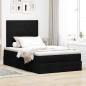 Preview: Ottoman-Bett mit Matratze Schwarz 120x190 cm Stoff