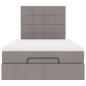 Preview: Ottoman-Bett mit Matratze Taupe 120x200 cm Stoff