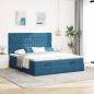 Preview: Ottoman-Bett mit Matratzen Dunkelblau 180x200 cm Samt