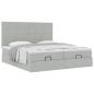 Preview: Ottoman-Bett mit Matratzen Hellgrau 180x200 cm Samt