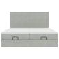 Preview: Ottoman-Bett mit Matratzen Hellgrau 180x200 cm Samt
