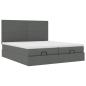 Preview: Ottoman-Bett mit Matratzen Dunkelgrau 180x200 cm Stoff