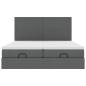 Preview: Ottoman-Bett mit Matratzen Dunkelgrau 180x200 cm Stoff