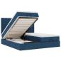 Preview: ARDEBO.de - Ottoman-Bett mit Matratzen Blau 180x200 cm Stoff