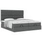 Preview: Ottoman-Bett mit Matratzen Dunkelgrau 180x200 cm Stoff