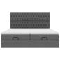 Preview: Ottoman-Bett mit Matratzen Dunkelgrau 180x200 cm Stoff