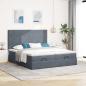 Preview: Ottoman-Bett mit Matratzen Dunkelgrau 200x200 cm Samt