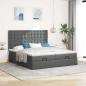 Preview: Ottoman-Bett mit Matratzen Dunkelgrau 200x200 cm Stoff