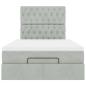 Preview: Ottoman-Bett mit Matratzen Hellgrau 120x190 cm Samt