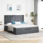 Preview: Ottoman-Bett mit Matratzen Dunkelgrau 180x200 cm Samt