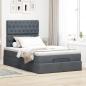 Preview: Ottoman-Bett mit Matratzen Dunkelgrau 120x200 cm Samt