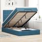 Preview: ARDEBO.de - Ottoman-Bett mit Matratzen Dunkelblau 120x200 cm Samt