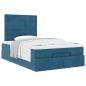 Preview: Ottoman-Bett mit Matratzen Dunkelblau 120x200 cm Samt