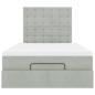 Preview: Ottoman-Bett mit Matratzen Hellgrau 120x200 cm Samt