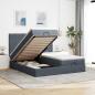 Preview: ARDEBO.de - Ottoman-Bett mit Matratzen Dunkelgrau 160x200 cm Samt