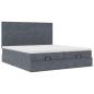 Preview: Ottoman-Bett mit Matratzen Dunkelgrau 160x200 cm Samt