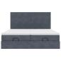 Preview: Ottoman-Bett mit Matratzen Dunkelgrau 160x200 cm Samt