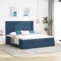 Preview: ARDEBO.de - Ottoman-Bett mit Matratzen Blau 180x200 cm Stoff