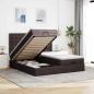 Preview: ARDEBO.de - Ottoman-Bett mit Matratzen Dunkelbraun 180x200 cm Stoff