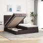 Preview: ARDEBO.de - Ottoman-Bett mit Matratzen Dunkelbraun 200x200 cm Stoff